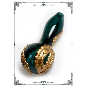 4 Inches Copper Plating Art Glass Smoking Pipe Hand Pipe Mixed Color