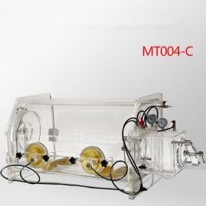 Quality Durable Inert Atmosphere Glove Box / Anaerobic Glove Box With Vacuum Meter for sale