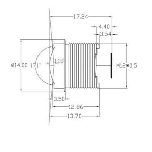 Quality 1/3&quot; 2.1mm 4 Megapixel wide angle S mount lens ,HFOV125 degree, F1.4 , good for Aptina MT9P031, CCL13021MPR3 for sale