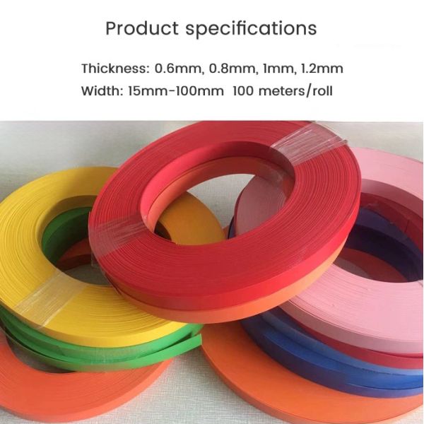 0.6mm 1 Mm Wood Grain PVC White Colored Furniture Edge Banding