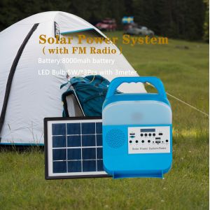 8000mah Solar Rechargeable Camping Light With MP3 Radio