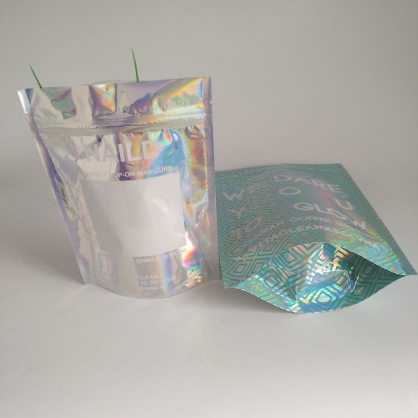 3 Side Sealed Holographic Mylar k Bags for Powder Body Scrub Products