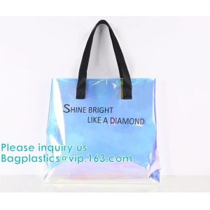 Reflective laser PU leather bag, Iridescent Tote, Fashion Holographic Handbag,