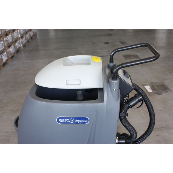 Electrical Wire Airport Walk Behind Auto Scrubber Orange Color PLC Control