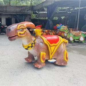 Animatronic Dinosaur Theme Park Rides Snowproof Shape Customized