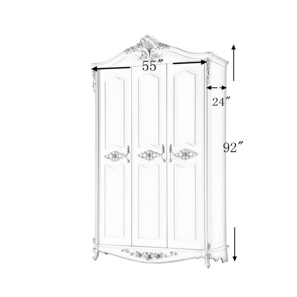 Empire Palace Antique Girl Bedroom Furniture White Wardrobe 601