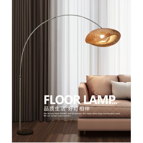 Dimmable Led Rattan Bamboo Light Shade Wicker Switch Control