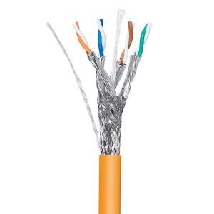 23AWG SFTP CAT7 Cable CPR Orange PVC Shielded Ethernet Cable Oxygen Free Copper