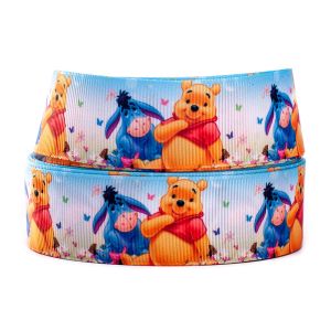 Wholesale Custom Logo 1 Inch Black Polyester Grosgrain Printed Ribbon