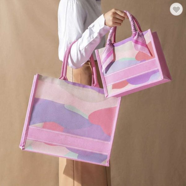 Buy ODM White Red Linen Printed Jute Bags 16oz Thickness at wholesale prices