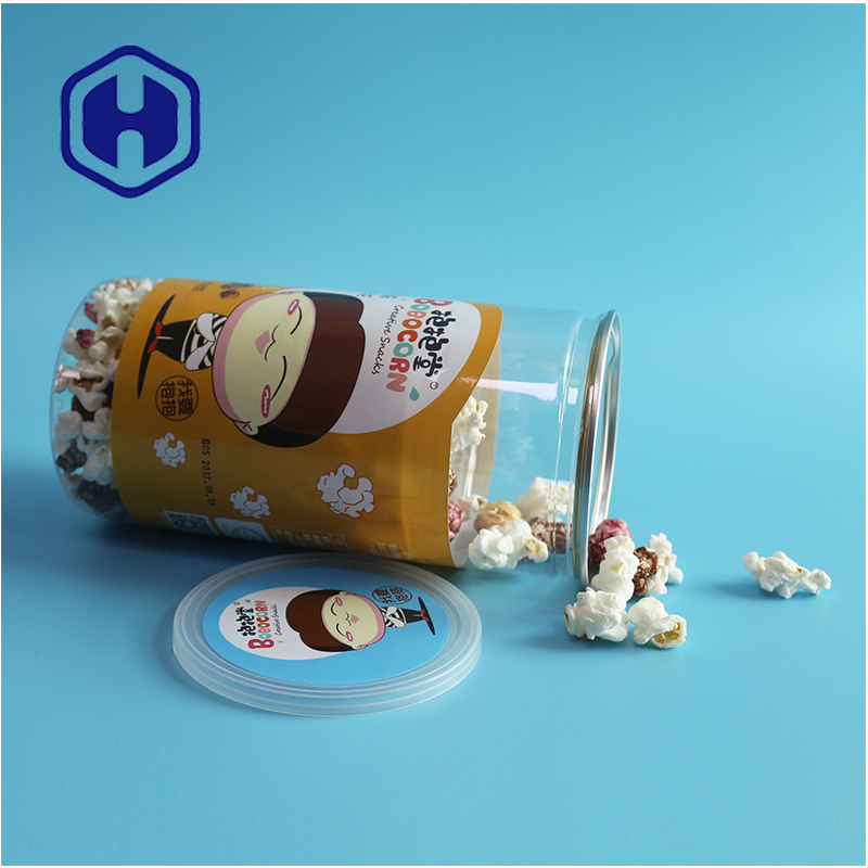 China Manufacturer pop corn 1400ml Cylindrical Recyclable PET Can Leak Proof
