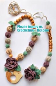Quality Baby sling necklace, baby bracelet, crochet bracelet, teething bracelet, crochet long funky beaded necklace for sale