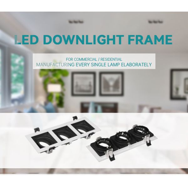 Recessed Spotlight Downlight Frame Triple-head GU10 MR16 Commercial Adjustable