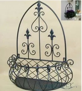 Green Flower Stand Hanging Wall Indoor Balcony Hanging Semi-Circular Flower Stand