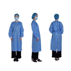 Blue Color Disposable Non Woven Medical SMS Sterile Surgical Isolation Gown