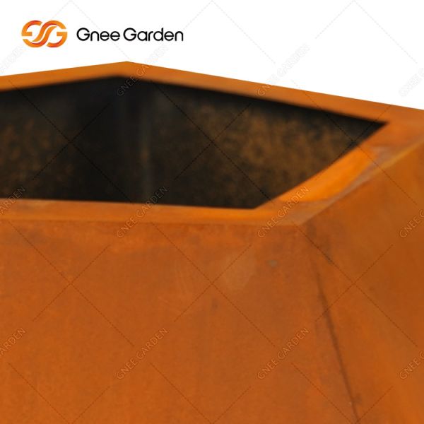 Decorative Designed Patio Flower Pot Outdoor Garden Corten Steel Products Large Metal Planter Pot