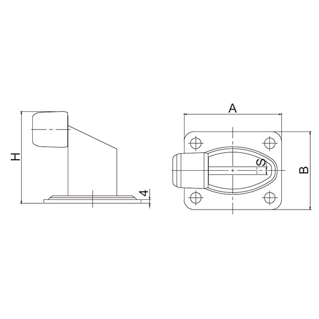 35mm High Centre Driveway Gate Stopper Plate Bottom Sliding Gate Stop
