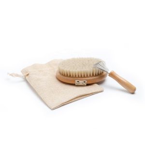 Natural Bristle Wooden Dry Body Bath Shower Brush For Exfoliating Scrubber