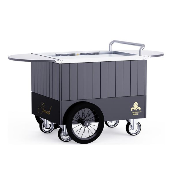 black Mobile Teppanyaki Grill Durable for over 20 years Food grade board Hibachi