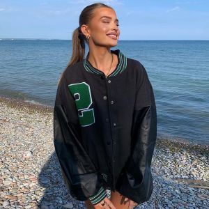 Women's 2021 autumn and winter new fashion design contrast color single breasted