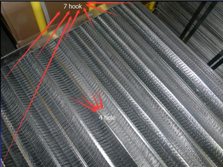 5mm Tendons Height Galvanized Metal Rib Lath 600mm Width 7*20mm Hole