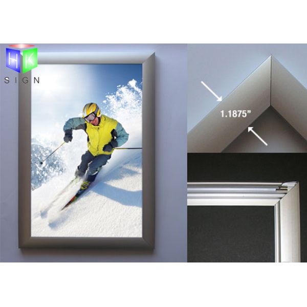 Front Load Easy Open Led Snap Frame Light Box 24 X 36 Inches Silver Metal Frame
