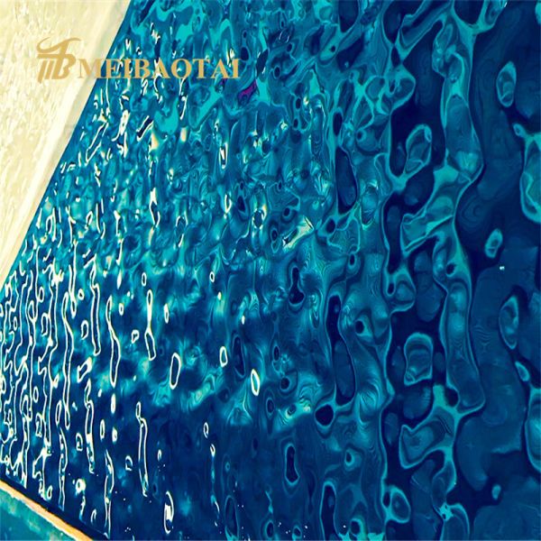 201 Stainless Steel Blue Water Ripple Sheet 0.65mm Thick For Ceiling Decorate