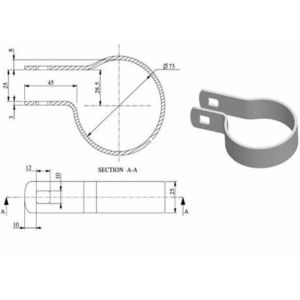 Quality Galvanize 2 1/2&quot; Beveled 60mm Chain Link Fence Band for sale