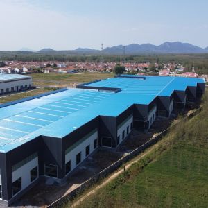 Prefab Steel Warehouse Building with Rock Wool Insulation 50 Year Lifespan