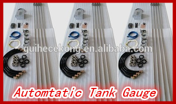 Magnetostrictive float type sensor for petrol station fuel tank volume system