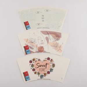 Recyclable Paper Cups Fan Suppliers Custom Printed Single Double PE Coated Paper Ice Cream Cup Fan