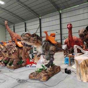 Animatronic T Rex Dinosaur Ride Sunproof Waterproof Artificial Dinosaur
