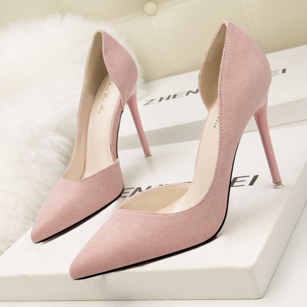 ZM020 8915-3 Korean Style Fashion Simple Stiletto High-Heeled Suede Thin,