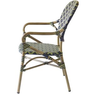 1.5mm Aluminum Frame Material Weatherproof Bistro Dining Chairs