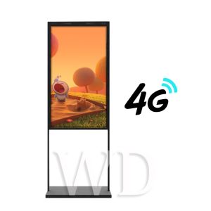 Floor Stand Adjustable Length 2500cd/M² Advertising Kiosk Display Dual Screens