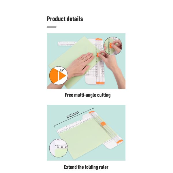 Portable Plastic A5 Paper Cutter ZEQUAN Multifunctional Trimmer with Manual Operation