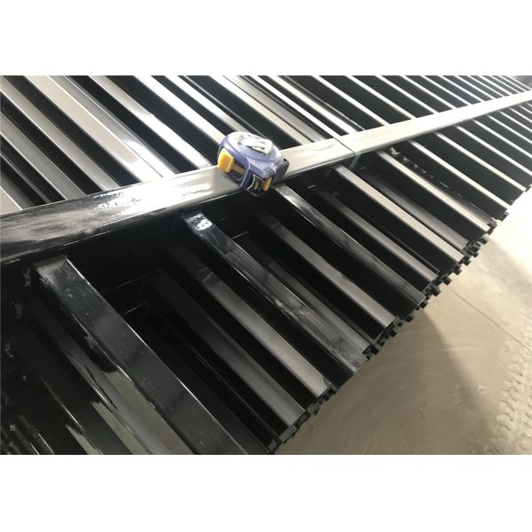 Steel Tubular Fencing Panels 2.1m*2.4m stain black powder Crimped Spear Security Garrison Fencing