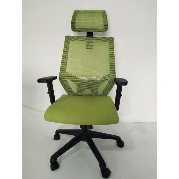 Black Arm High Back Swivel Chair , 100mm-70mm Mesh Desk Chair