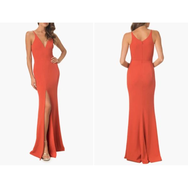 Stunning Sleeveless Royal Blue Satin Long Evening Dress Front Split Slit Spaghetti Straps Deep V-neck Mermaid