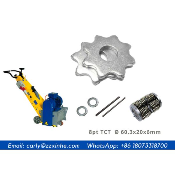 Buy 8 Tips Concrete Milling Cutters 8pt TCT Carbide Cutters For Coating Removal Concrete Planner Scarifiers at wholesale prices