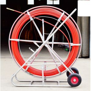 11mm Flexible Underground Cable Tools Rubber Wheel Fiberglass Snake Rod