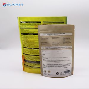 Custom Printing Flat Bottom Laminated Food Packaging Poly Resealable Zipper