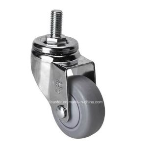 China Edl Chrome 2.5mm Thickness 100mm Diameter 70kg Threaded Swivel TPE Caster 37325-57 on sale