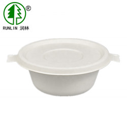 Eco-friendly chemical free easy take bagasse paper salad bowls