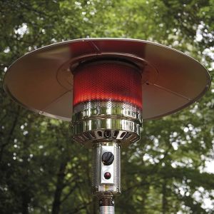 220 cmH Stainless Steel Silver Gas FlexibleRadiant Open Flame Patio Heater