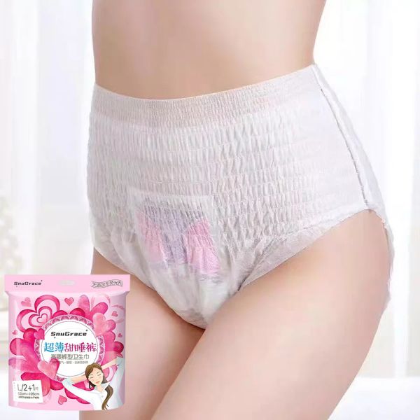 Fluff Pulp SAP Lady Girl Women Period Underwear Brief for Night Time Non Woven