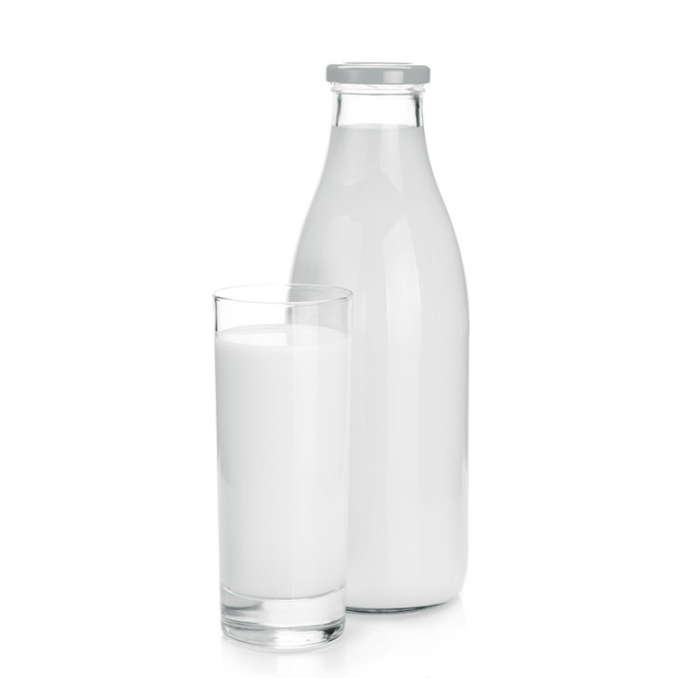 Quality Custom 350ml 500ml Milk Bottle Glass Milkshake Bottles With Lid for sale