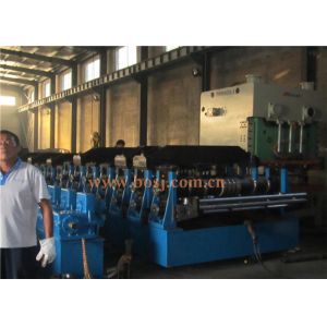 GCR12 Steel Silo Roll Forming Machine , AC Motor Pipe Making Machine PLC Control