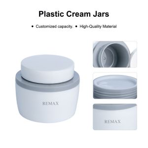 50g Oval Shape White Smooth Plastic Bottle With White Lid For Empty Cream Jar