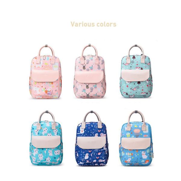 Animal Prints Polyester Rucksack Changing Travel Diaper Bags 27*15*42cm